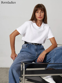 Bornladies Summer 100% Cotton Women's Short Sleeve T-shirt